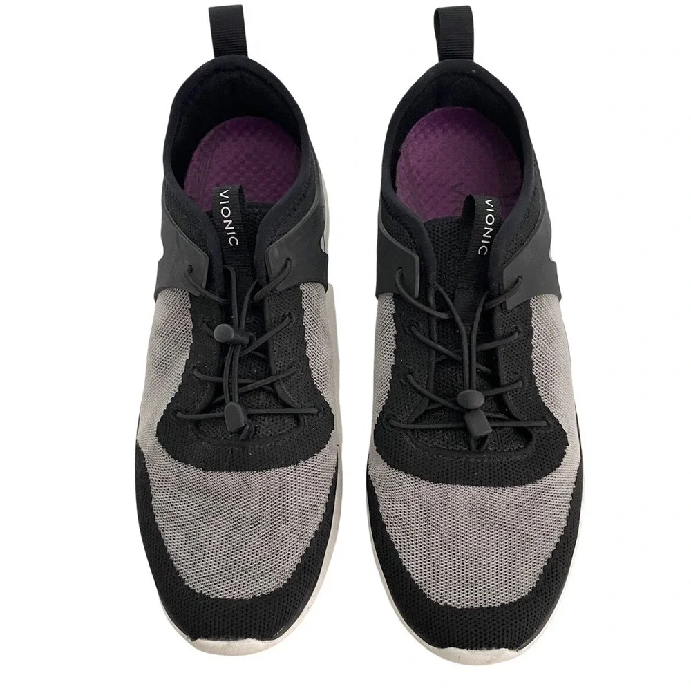 Vionic Amalia Shoes‎  Gray Black Athletic Walking Comfort Sneakers Size 8